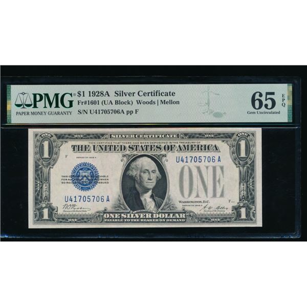 1928A $1 Silver Certificate PMG 65EPQ