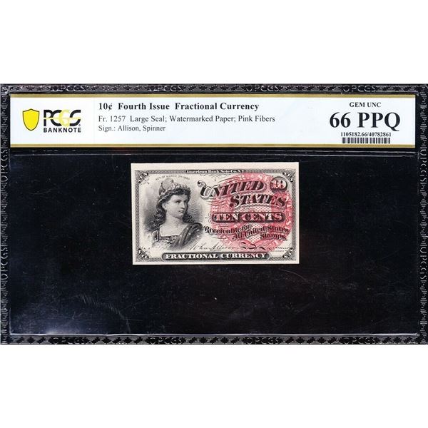 10 Cent Fourth Issue Fractional PCGS 66PPQ