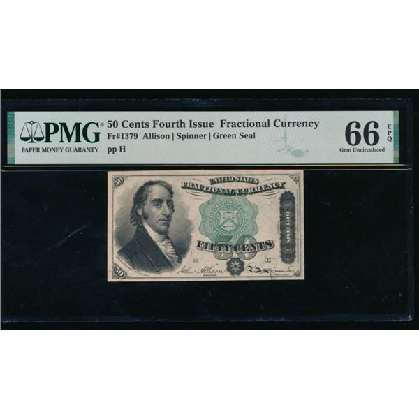 50 Cent Fourth Issue Fractional PMG 66EPQ