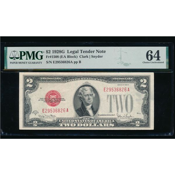 1928G $2 Legal Tender Note PMG 64