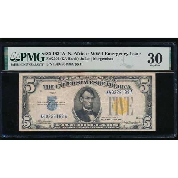 1934A N Africa Silver Certificate PMG 30