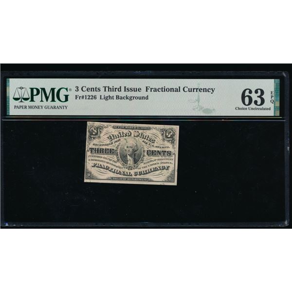 3 Cent Third Issue Fractional PMG 63EPQ