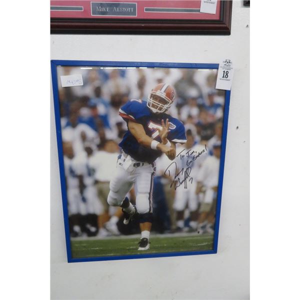 Framed Autographed Gator Quarterback Photo - 16" x 20"