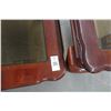Image 2 : Mahogany Glasstop Rectangular Coffee Table & Square Side Table