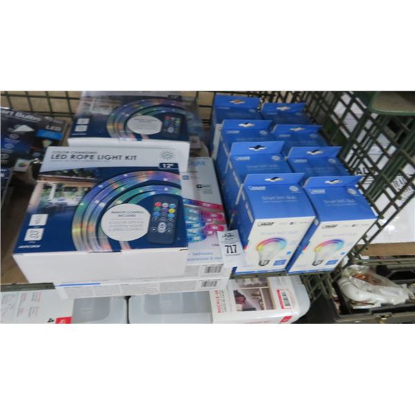 Wifi Bulbs (8), Rope Lights (6)