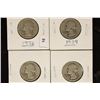 Image 1 : 1936, 1939, 1943 & 1945 WASHINGTON SILVER QUARTERS