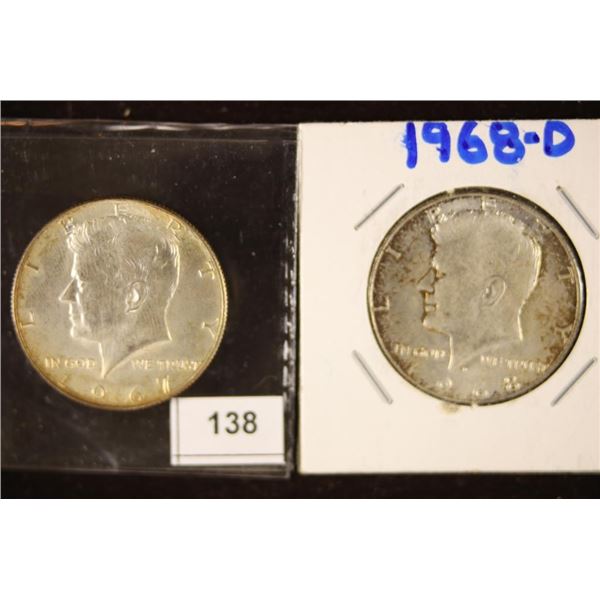 1967 & 1968-D 40% SILVER JOHN F. KENNEDY HALVES