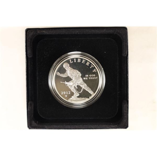 2012-W US INFANTRY SOLDIER PROOF SILVER $1 COIN