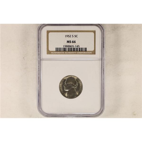 1952-S JEFFERSON NICKEL NGC MS66