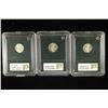 Image 2 : 3 ASSORTED MERCURY DIMES: 1941-D MS66 FSB, 1942-D