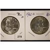 Image 1 : 1961-P & 1962-D BU SILVER FRANKLIN HALF DOLLARS
