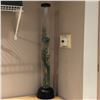 Image 1 : Exotic artificial flower in lighted plexiglass tube - approx 40" tall (From the superhero show)