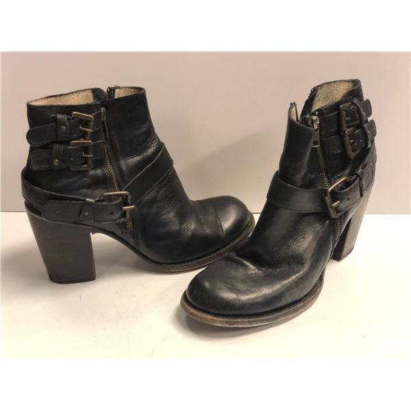 "Hero" (Girl) pair of free bird black leather boots sz. 10 - ep. 408 season 4 (From the superhero sh