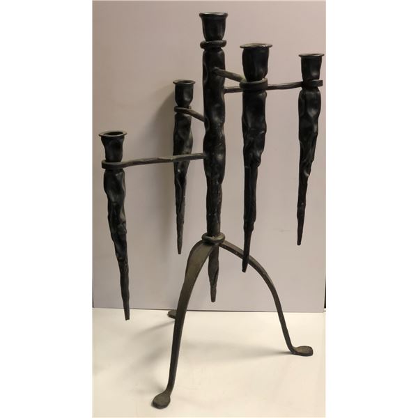 Heavy wrought iron gothic style large candle opera - approx 30" tall (From the horror drama show)