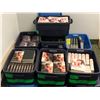Image 1 : 7 Rubber made containers of new hardcover assorted novels / many multiples of same novels (From the 