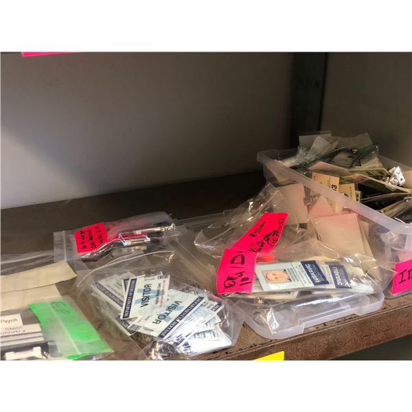 Large group of nametags & IDs - some "Hero" dept. of defense / Soviet lab keycards / NASA etc multip