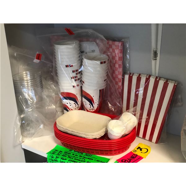 Group of bowling alley assorted food containers "Played" - ep. 611 multiple scenes (From the superhe