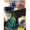 Image 1 : Large group of assorted plastic storage bins (From the superhero show)