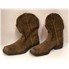 Image 1 : Pair sz. 10 Ariat - brown suede boots leather boots (From the superhero show)