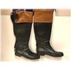Image 1 : Pair of sz. 11 mens black leather riding boots "well worn" (From the superhero show)