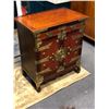Image 2 : Small oriental wood w/ metal accents 2 drawer cabinet (From the horror drama show)