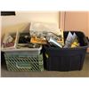 Image 1 : 3 Plastic bins of assorted hardware - plumbing & electrical (From the superhero show)