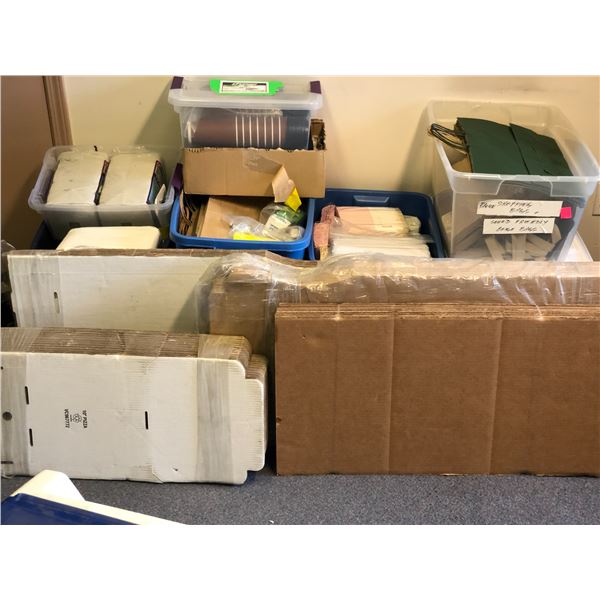 Large group of "New" product - corrugated boxes / paper shopping bags / coffee cups / chopsticks etc