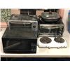 Image 1 : Group of 5 small kitchen applicances - skillet / 2 toaster ovens / hot plate & microwave (From the s