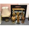 Image 1 : Wood framed decorative wall mirror approx 32" x 28" & 4 assorted lamps (From the superhero show)