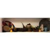 Image 1 : Shelf of assorted set Dec Prop - baskets / pottery pcs. himalayan salt lamp / paint brushes etc (Fro