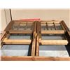 Image 2 : 2 wood framed windows - 1 square w/ sliders & 1 round