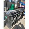 Image 1 : Group of 3 large black rolling waste bins