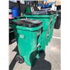 Image 2 : Group of 3 large green rolling waste bins