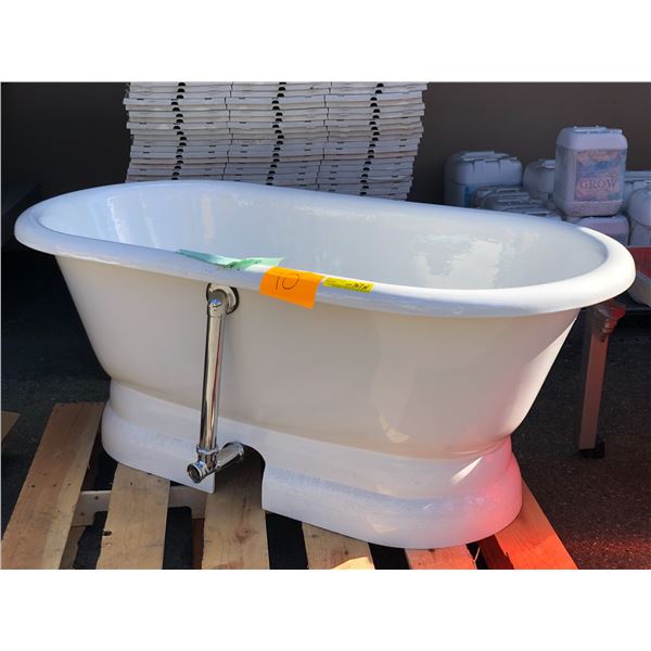 White enamel finish heavy cast iron old-fashioned deep bath tub (From the thriller show)