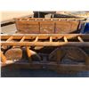 Image 2 : Primitive rusted wood & wrought iron slate slab wagon
