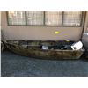 Image 1 : Set Dec wooden boat w/ Johnson 4 horsepower outboard motor crate of rope & 2 boxes of boat shelter t