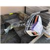 Image 2 : Set Dec wooden boat w/ Johnson 4 horsepower outboard motor crate of rope & 2 boxes of boat shelter t