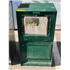 Image 1 : Coin operated green metal newspaper box (From the horror thriller show)
