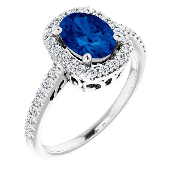 Custom Created Blue Sapphire and Diamond Ring  From Jewel Craft