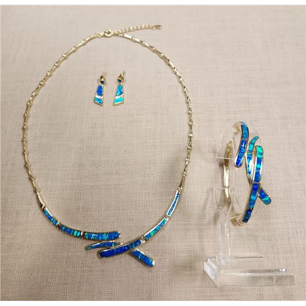 Silver and Gold Crushed Opal Set from Jewel Craft