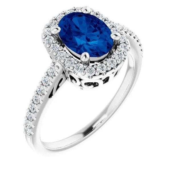 Custom Created Blue Sapphire and Diamond Ring  From Jewel Craft