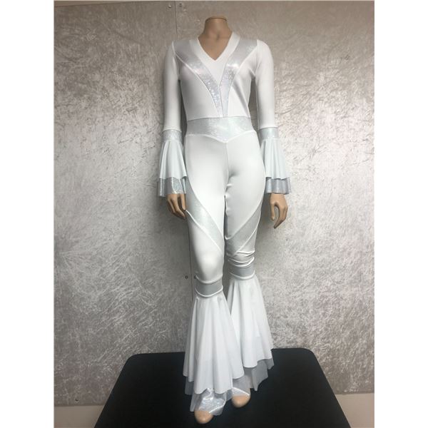 "Superhero Show - Season 3 Ep. 11" - #1 Hero - White & Silver 1970's jumpsuit w/flared arm cuffs & h