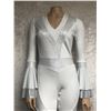 Image 2 : "Superhero Show - Season 3 Ep. 11" - #1 Hero - White & Silver 1970's jumpsuit w/flared arm cuffs & h