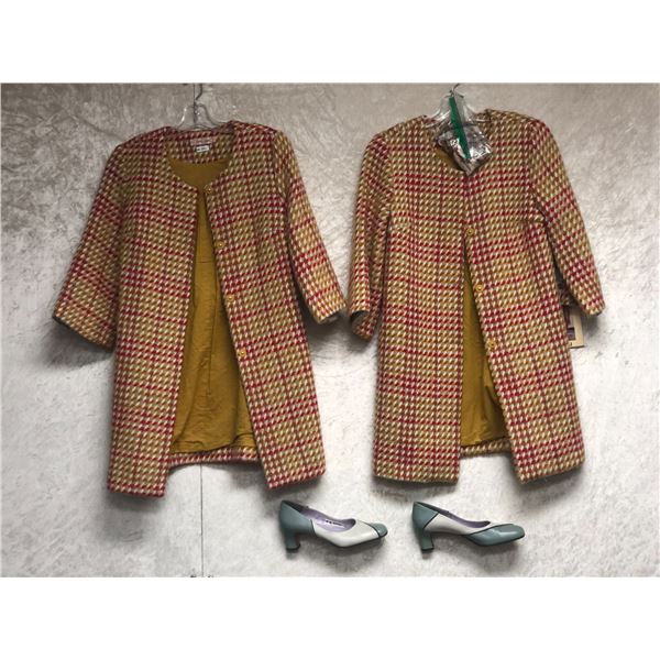 "Superhero Show - Season 4 Ep. 1" - #6 Hero -  Group of 2 vintage-looking trench coats w/blue & whit