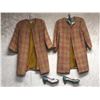 Image 1 : "Superhero Show - Season 4 Ep. 1" - #6 Hero -  Group of 2 vintage-looking trench coats w/blue & whit