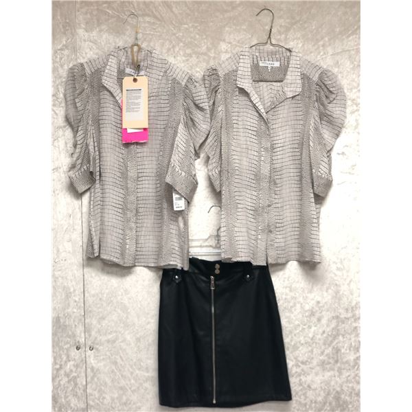 "Superhero Show - Season 6 Ep. 12" - #4 Hero - Group of 2 Frame Cream White Blouse (size: S) & Black
