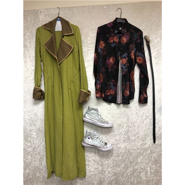 "Superhero Show - Season 7 Ep. 10" - 4 pc set of Time Traveler outfit - includes Green trench coat/f