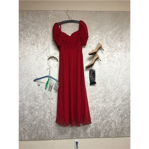 "Superhero Show - Season 5 Ep. 3"- #54 Hero - Complete 'Prom' outfit - includes dress (MTO - red)/sh