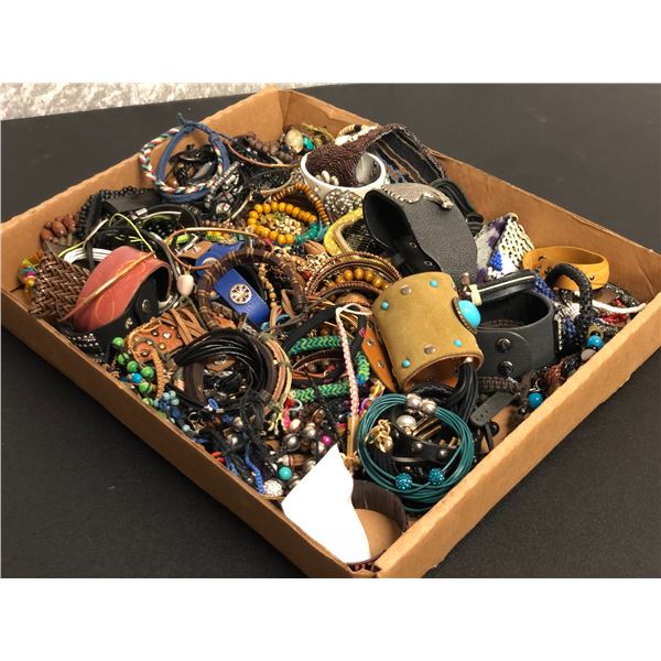 Box lot of vintage jewelry from the show - includes mostly bracelets - approx. 166 pcs