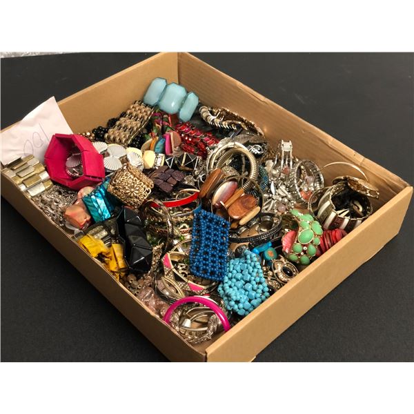 Box lot of vintage jewelry from the show - includes mostly bracelets - approx. 100 pcs